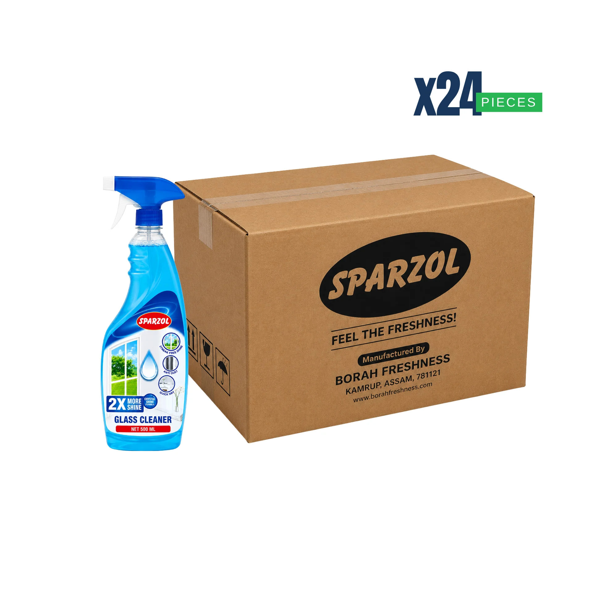 Sparzol Glass Cleaner 500 ML - 24 Pieces