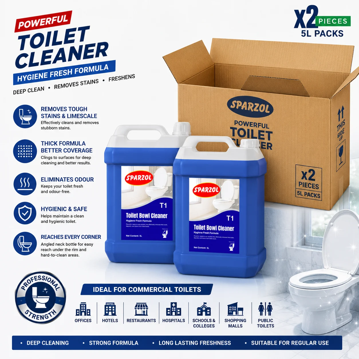 Sparzol 5L Toilet Cleaner Liquid T1 PD