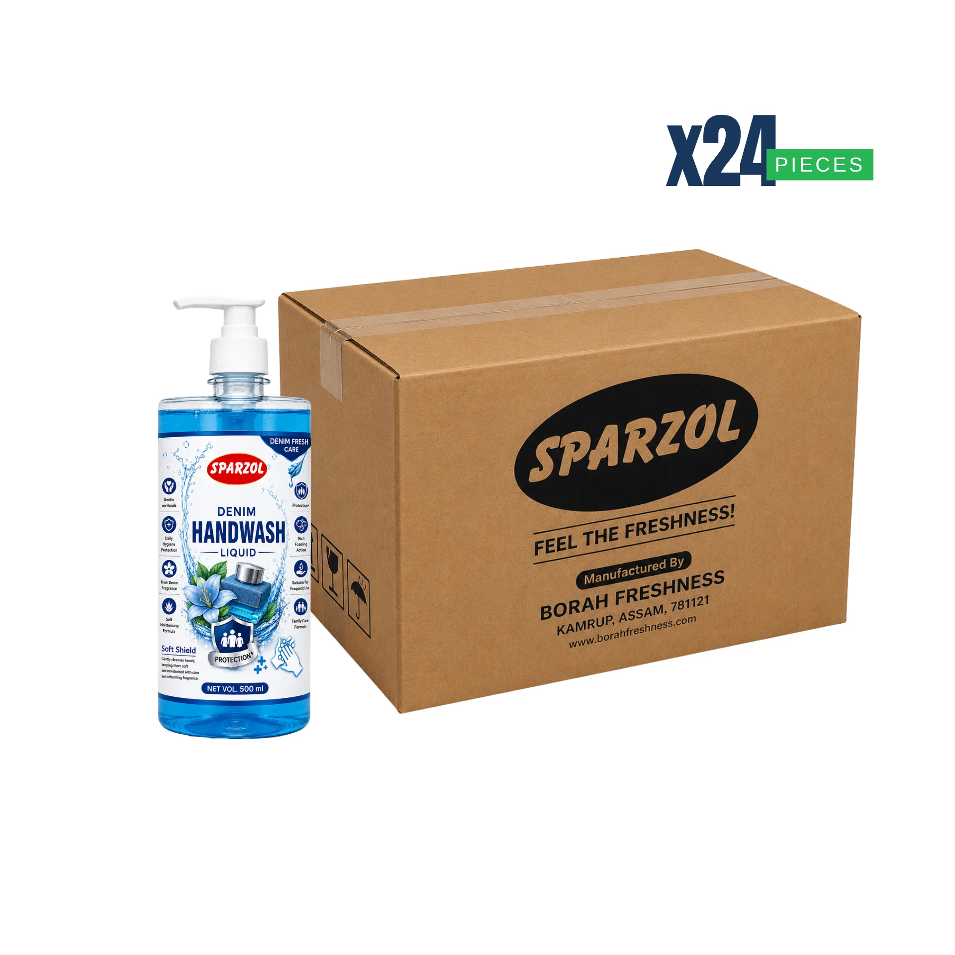 Sparzol Denim Handwash Liquid 500ML Box