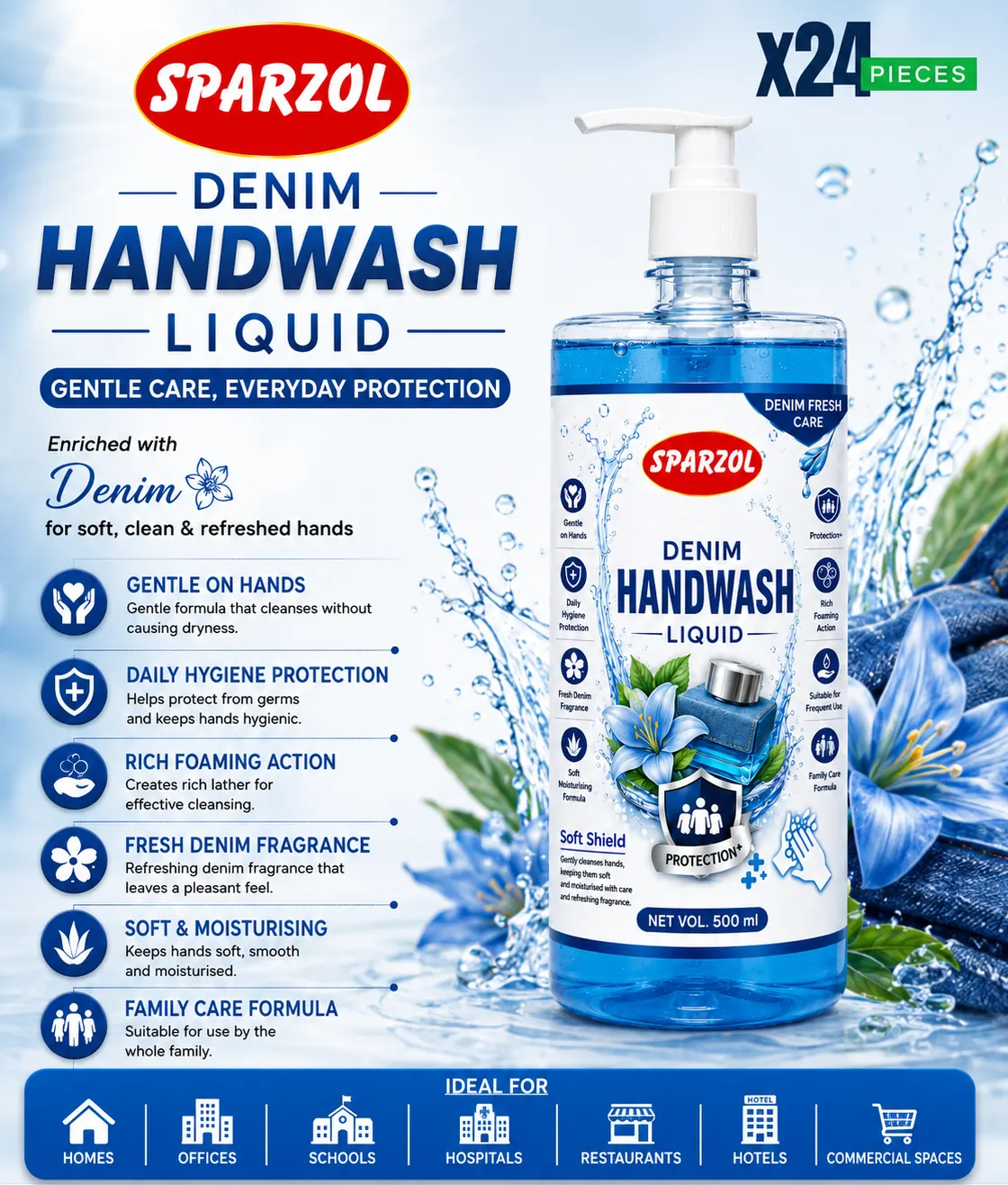 Sparzol Denim Handwash Liquid 500ML PD