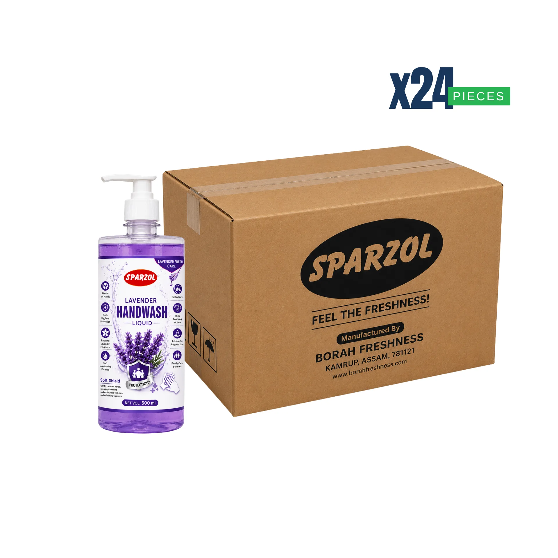 Sparzol Lavender Handwash Liquid 500ML Box