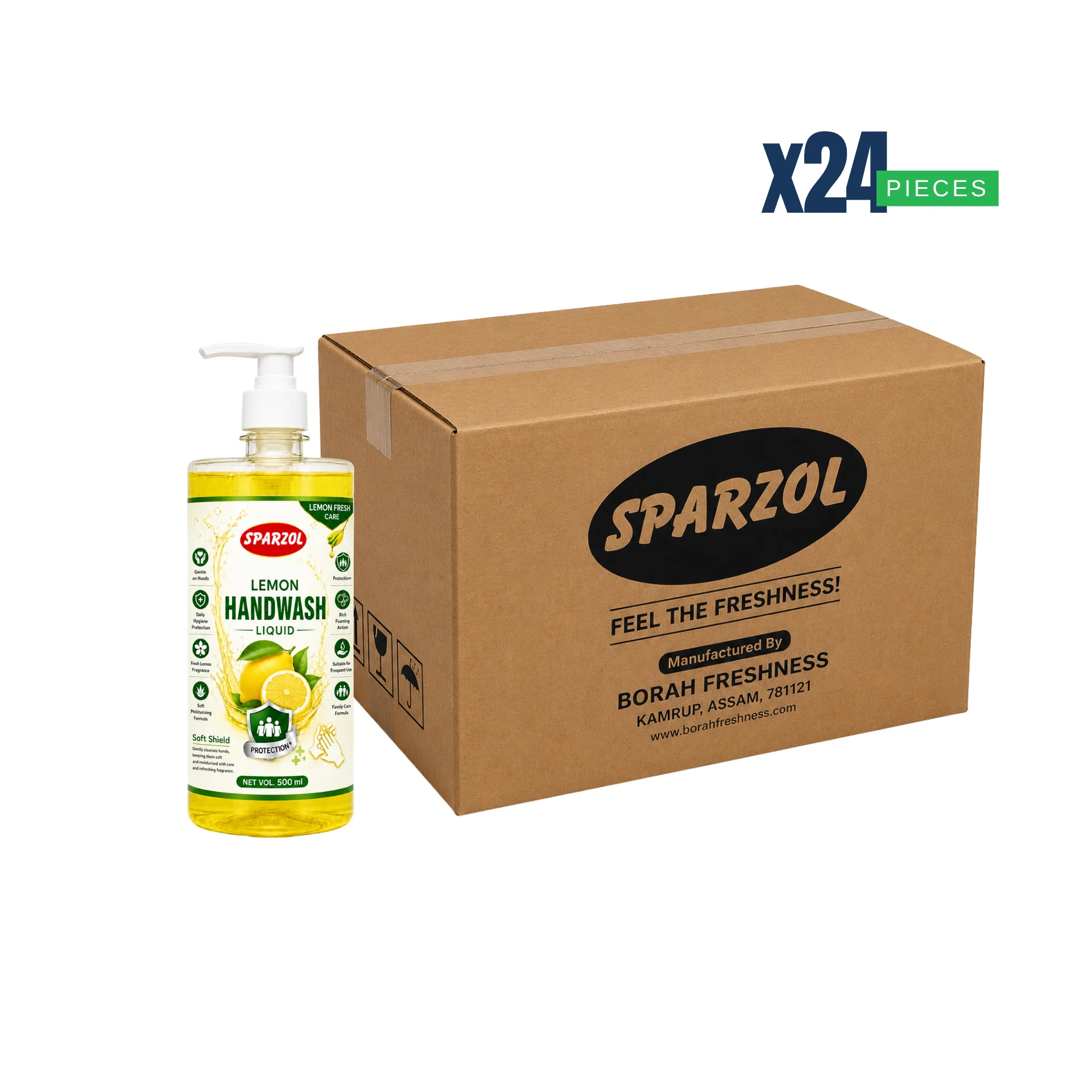 Sparzol Lemon Handwash Liquid 500ML Box