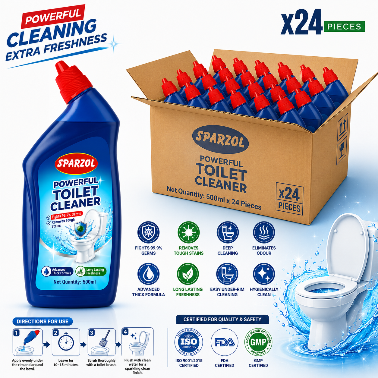 Sparzol Powerful Toilet Cleaner 500ML Promo