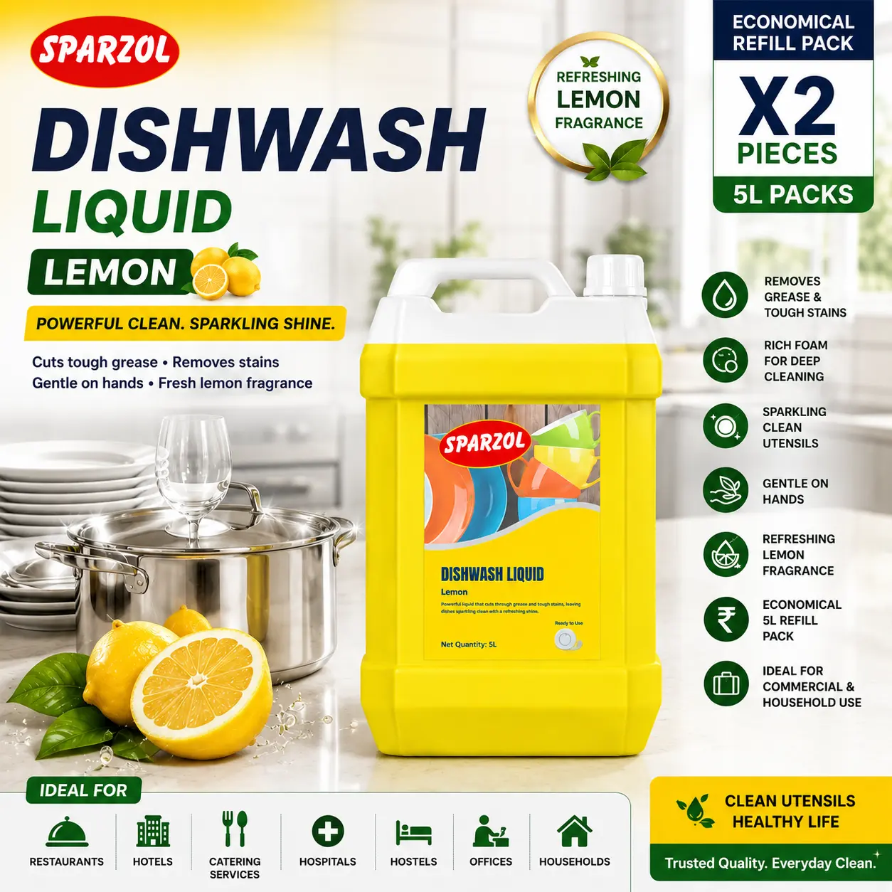 Sparzol Lemon Dishwash Liquid PD