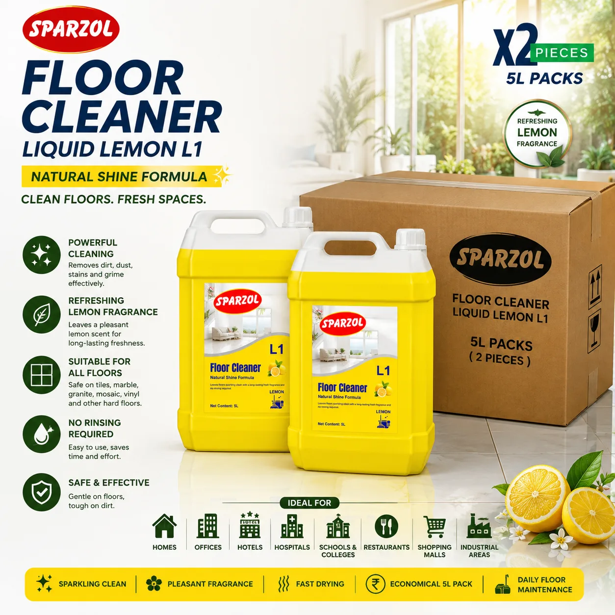 Sparzol Liquid Floor Cleaner Lemon L1 PD